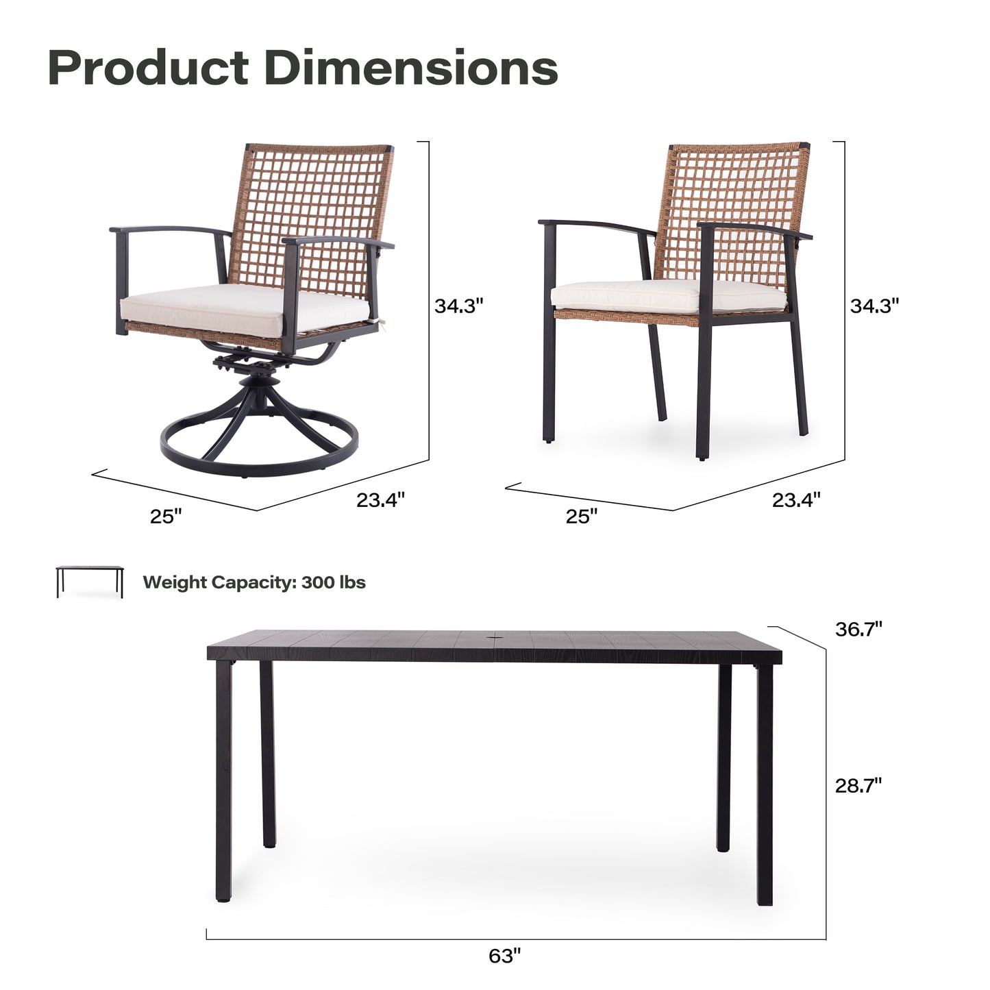 6 - Person Rectangular Outdoor Dining Set
